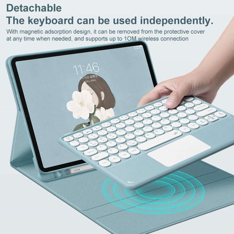 Round Cap Bluetooth Keyboard Leather Case with Pen Slot & Touchpad For Samsung Galaxy Tab A7 10.4...