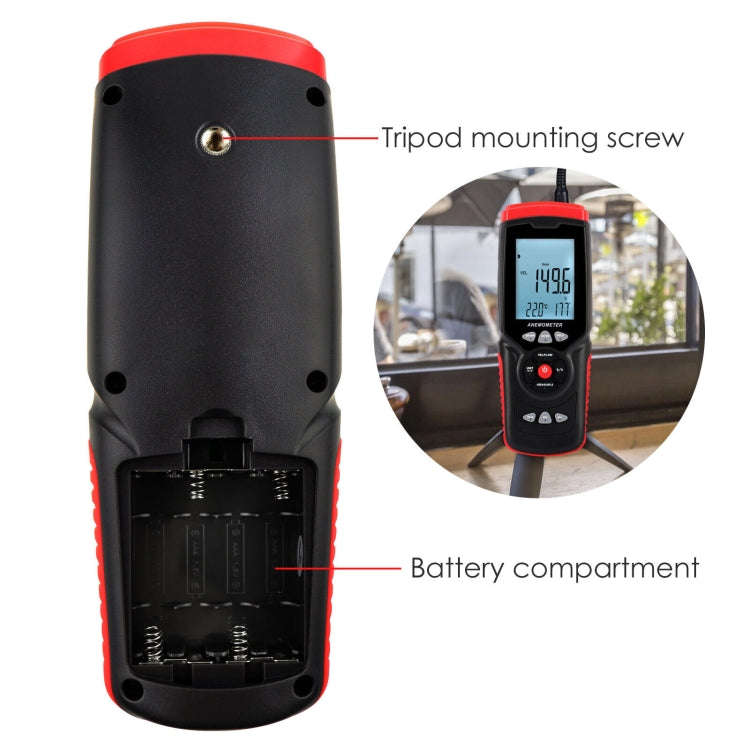 GT8913 Handheld Digital LCD Hot Wire Anemometer, Battery Not Included