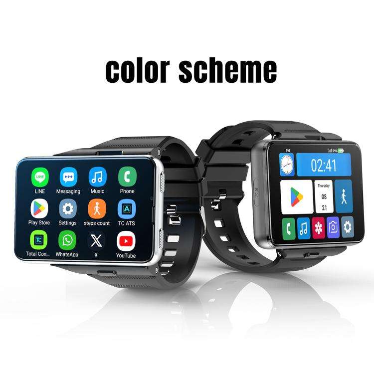 S999 2.88 inch TFT Screen 4G Smart Watch, Android 11 4GB+64GB(Silver)