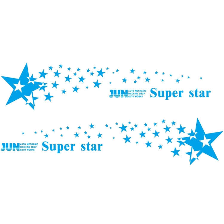 2 PCS/Set D-207 Star Pattern Car Modified Decorative Sticker(Blue)