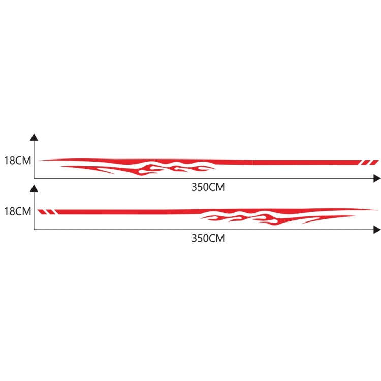 2 PCS/Set D-280 Flame Streak Pattern Car Modified Decorative Sticker(Red)