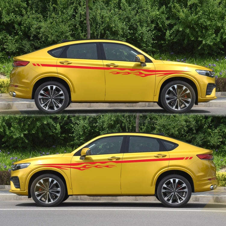 2 PCS/Set D-280 Flame Streak Pattern Car Modified Decorative Sticker(Red)