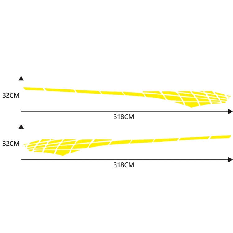 2 PCS/Set D-501 Plaid Pattern Car Modified Decorative Sticker(Yellow)