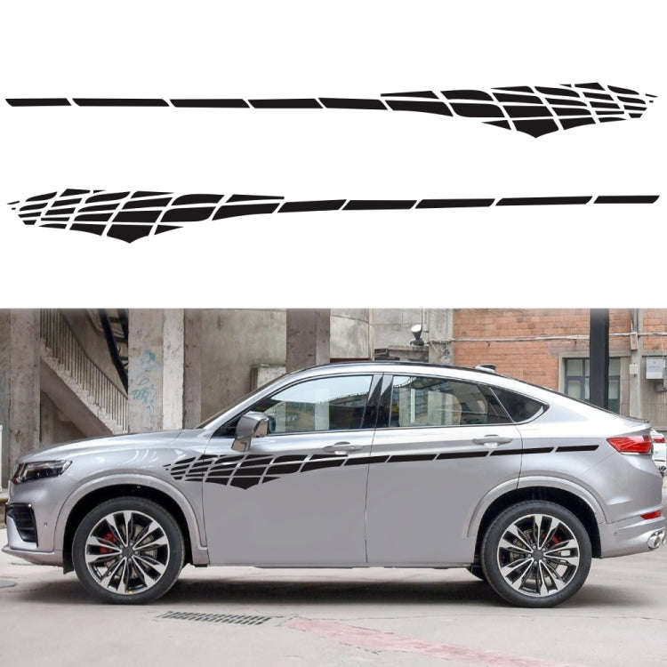 2 PCS/Set D-501 Plaid Pattern Car Modified Decorative Sticker(White)
