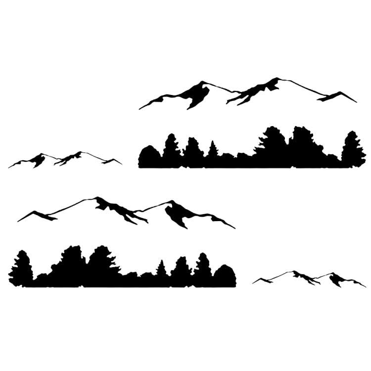 2 PCS/Set D-684 Mountain Totem Pattern Car Modified Decorative Sticker(Black)