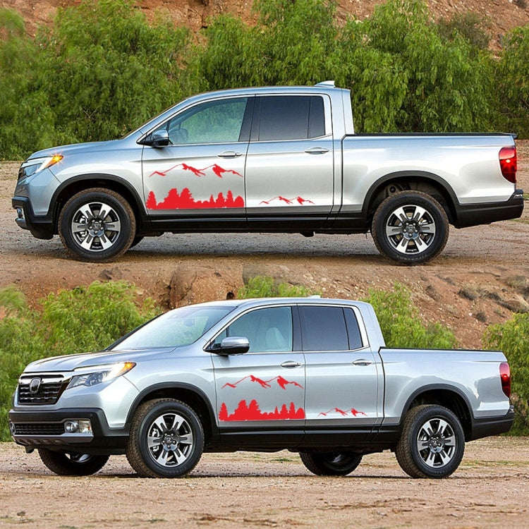 2 PCS/Set D-684 Mountain Totem Pattern Car Modified Decorative Sticker(Red)