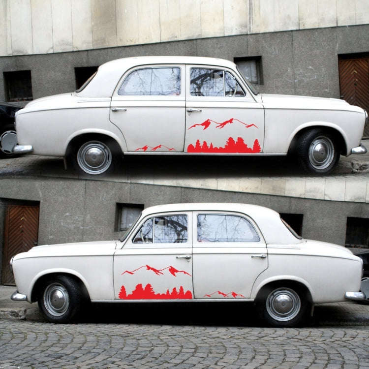 2 PCS/Set D-684 Mountain Totem Pattern Car Modified Decorative Sticker(Red)