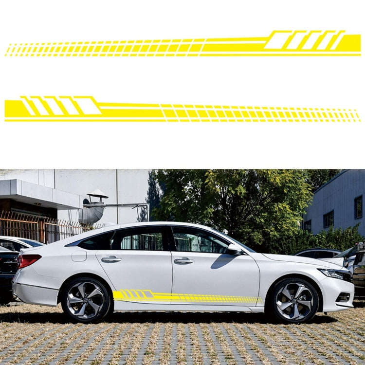 2 PCS/Set D-707 Striped Totem Pattern Car Modified Decorative Sticker(Yellow)