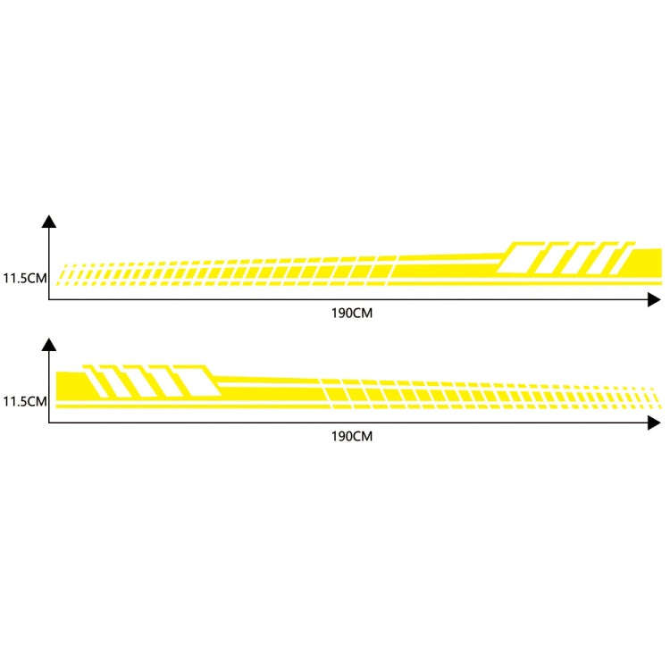2 PCS/Set D-707 Striped Totem Pattern Car Modified Decorative Sticker(Yellow)