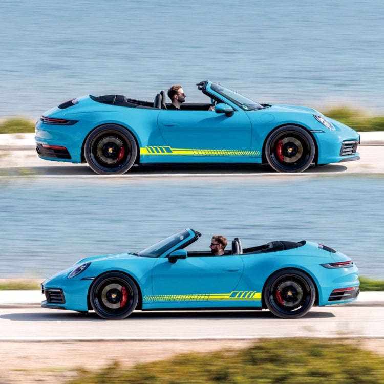 2 PCS/Set D-707 Striped Totem Pattern Car Modified Decorative Sticker(Yellow)