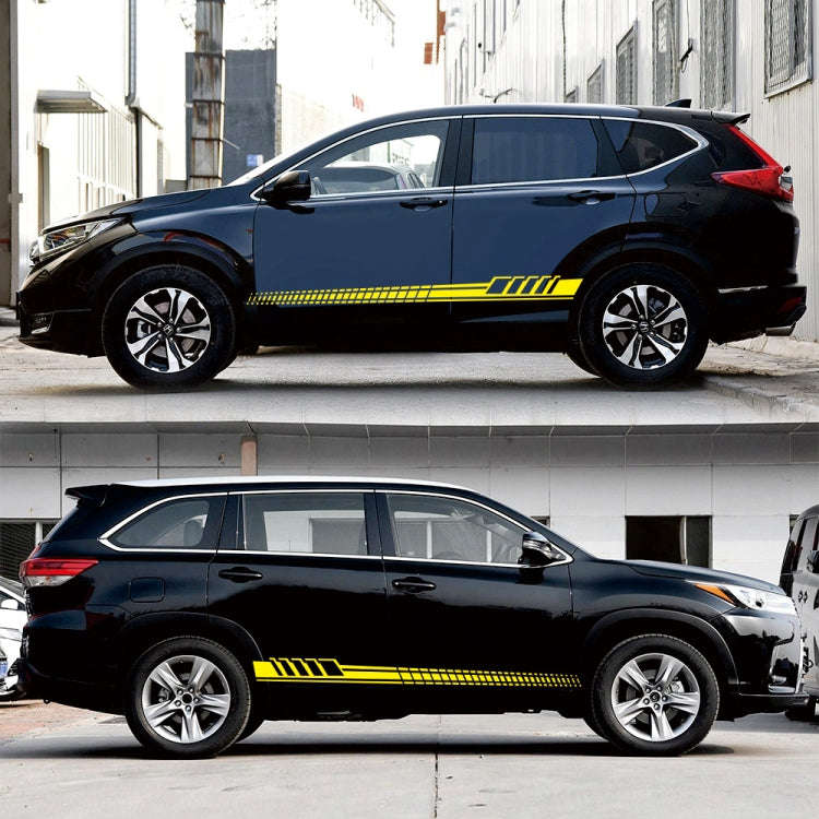 2 PCS/Set D-707 Striped Totem Pattern Car Modified Decorative Sticker(Yellow)