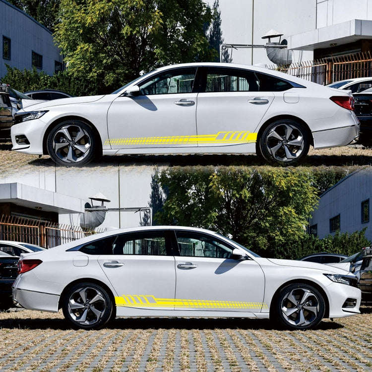 2 PCS/Set D-707 Striped Totem Pattern Car Modified Decorative Sticker(Yellow)