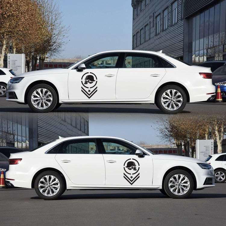 2 PCS/Set D-739 Skull Pattern Car Modified Decorative Sticker(Black)