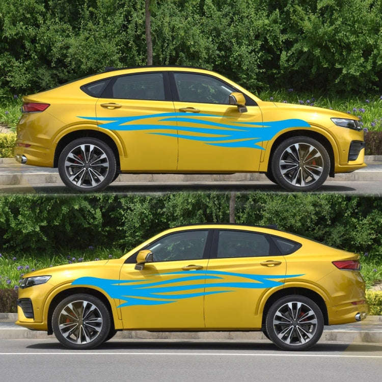 2 PCS/Set D-926 Fire Totem Pattern Car Modified Decorative Sticker(Blue)
