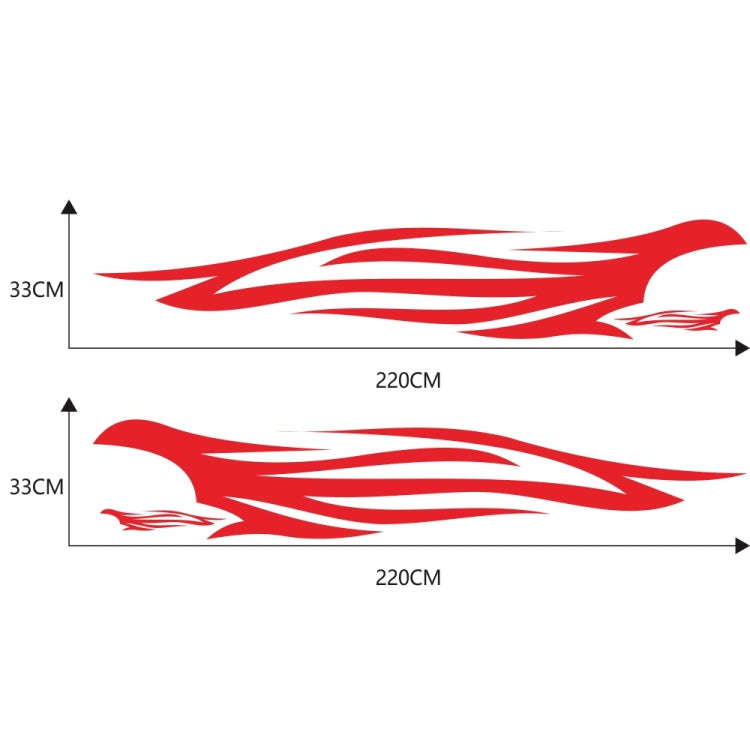 2 PCS/Set D-926 Fire Totem Pattern Car Modified Decorative Sticker(Red)