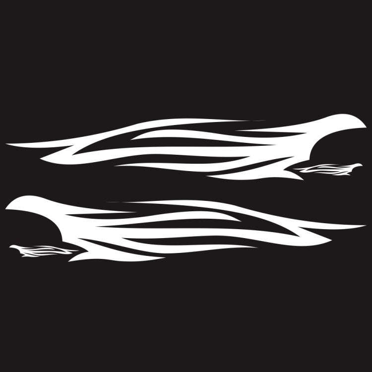 2 PCS/Set D-926 Fire Totem Pattern Car Modified Decorative Sticker(White)