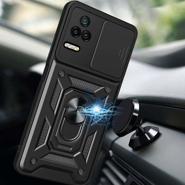 For Xiaomi Poco F4/Redmi K40S Sliding Camera Design TPU + PC Phone Case(Red)