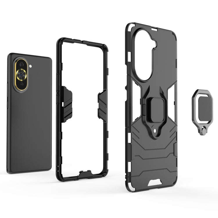 For Huawei Nova 10 Pro 4G Shockproof PC + TPU Protective Phone Case with Magnetic Ring Holder(Nav...