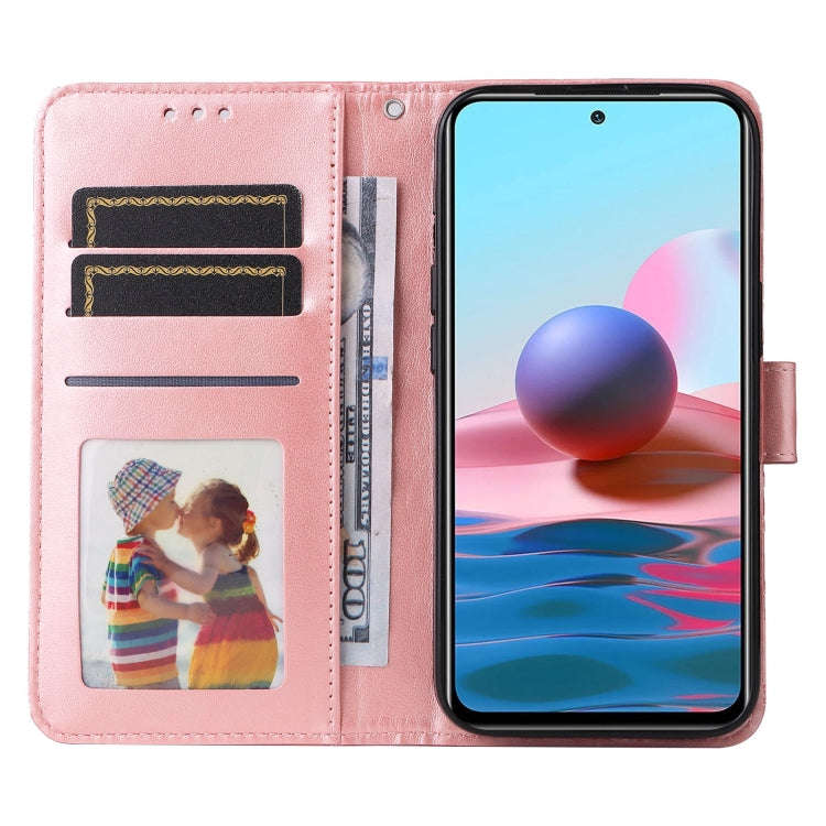 For Xiaomi Redmi Note 10 4G / Note 10S 4G  Embossed Sunflower Leather Phone Case(Pink)