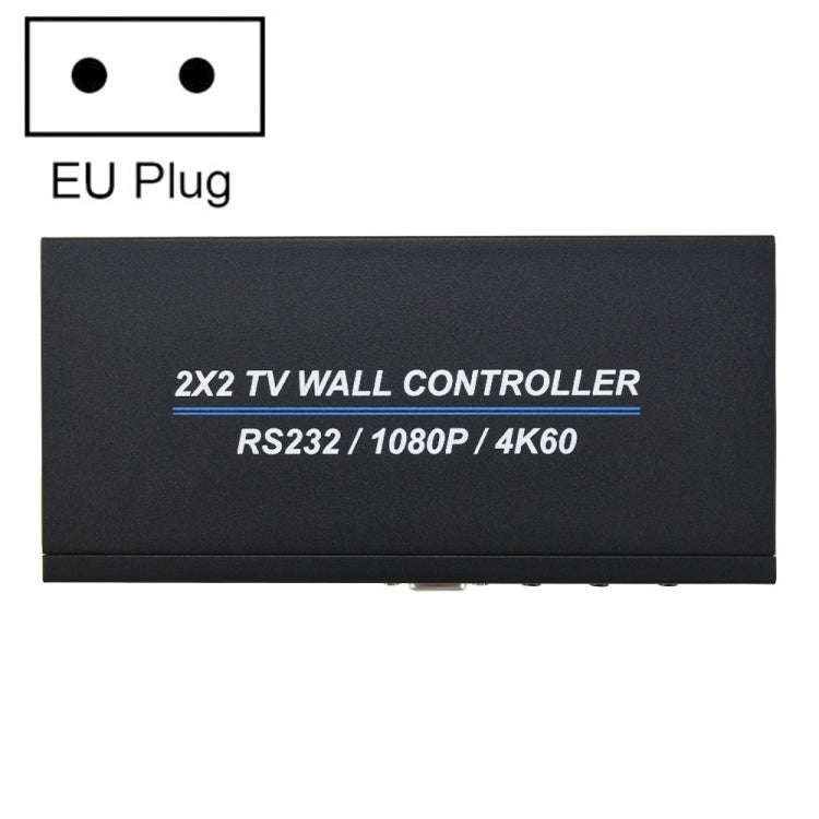 BT100 4K 60Hz 1080P 2 x 2 TV Wall Controller, Plug Type:EU Plug(Black)