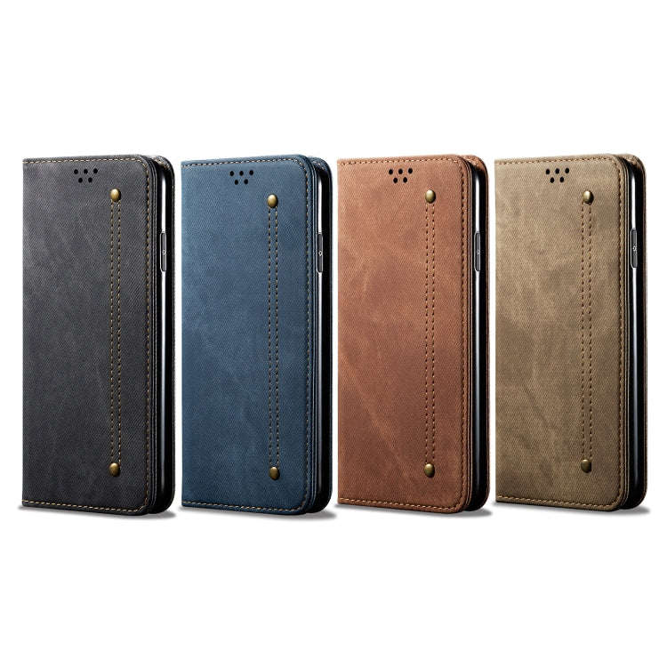 For Huawei Nova 10 4G Denim Texture Casual Style Horizontal Flip Leather Case(Khaki)