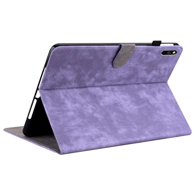For Huawei MatePad Pro 10.8 2021/2018 Tiger Pattern PU Tablet Case(Purple)