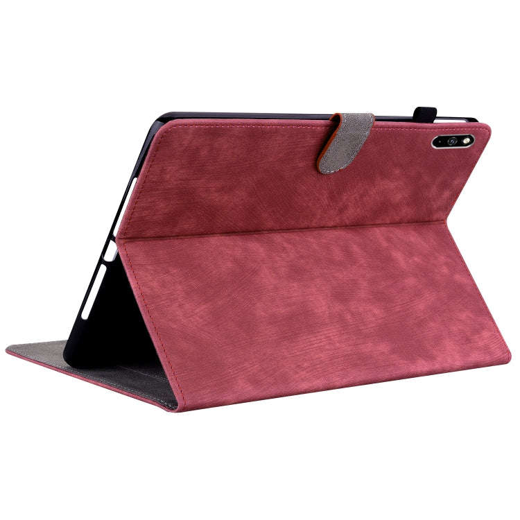 For Huawei MatePad Pro 10.8 2021/2018 Tiger Pattern PU Tablet Case(Red)