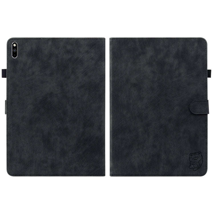 For Huawei MatePad Pro 10.8 2021/2018 Tiger Pattern PU Tablet Case(Black)