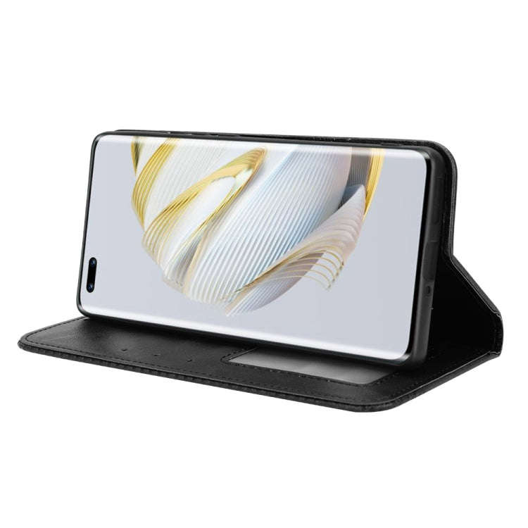 For Huawei nova 10 Magnetic Buckle Retro Texture Leather Phone Case(Black)