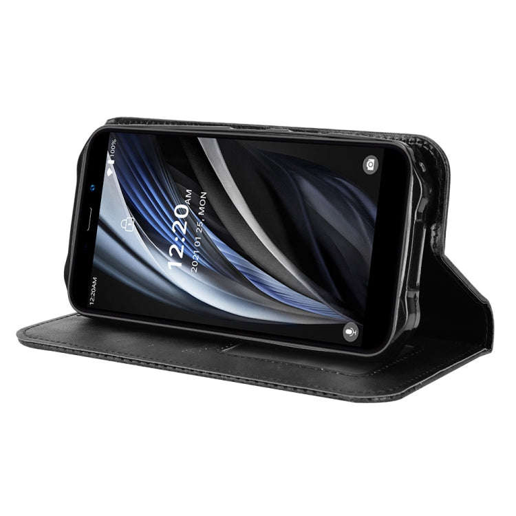 For Oukitel WP12 / WP12 Pro Magnetic Buckle Retro Texture Leather Phone Case(Black)
