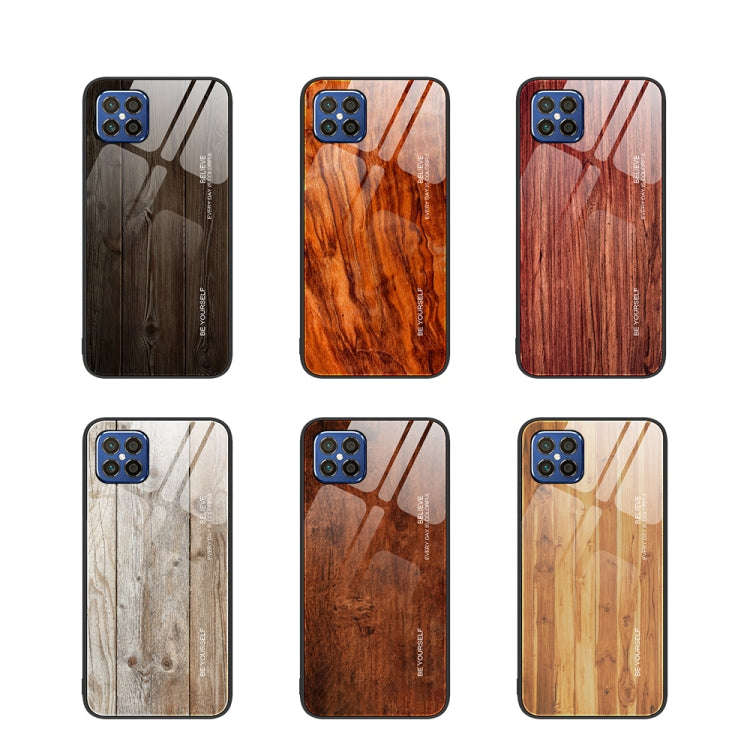 For Huawei nova 8 SE Wood Grain Glass Protective Case(Black)