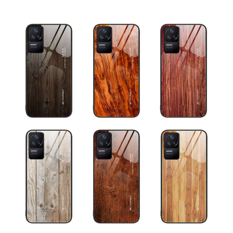 For Xiaomi Redmi K50 Pro Wood Grain Glass Protective Case(Black)