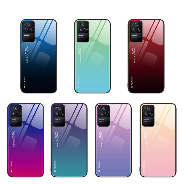 For Xiaomi Redmi K50 Pro Gradient Color Glass Case(Yellow Pink)