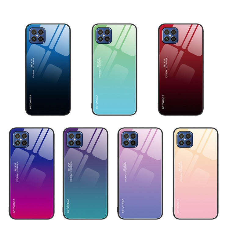 For Huawei nova 8 SE Gradient Color Glass Case(Yellow Pink)