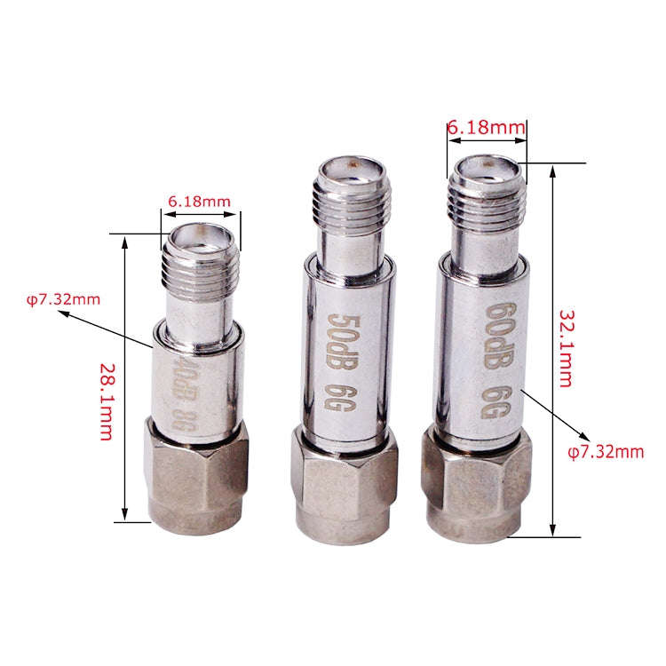 1dBi SMA Attenuator DC-6GHz SMA Coaxial Fixed Connectors
