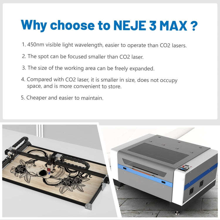 NEJE MASTER 3 MAX Laser Engraver with A40640 Dual Laser Beam Module(US Plug)
