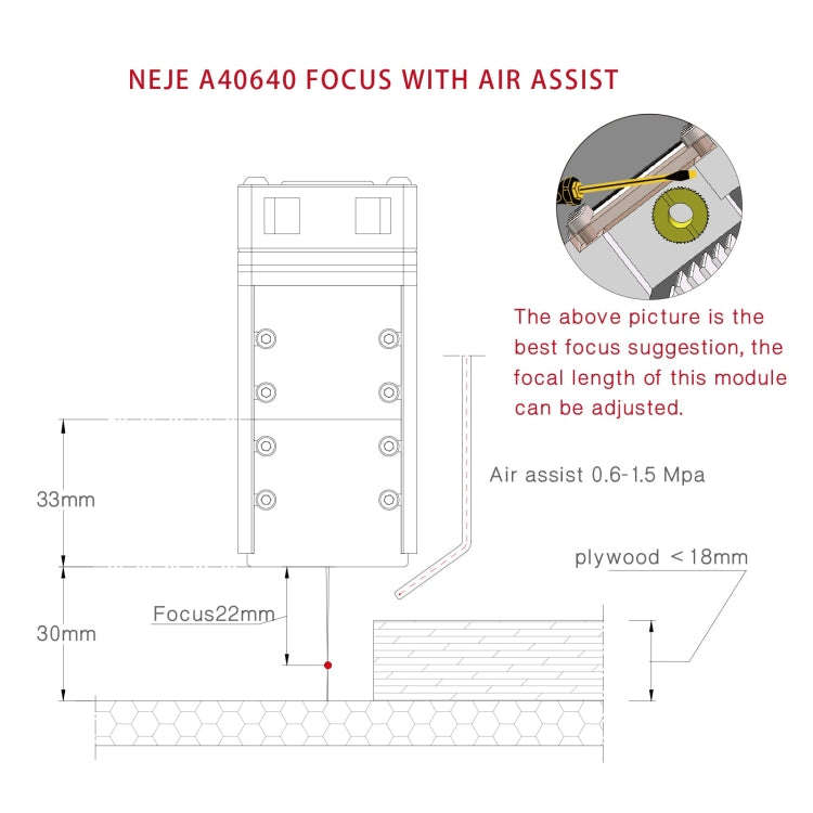 NEJE MASTER 3 MAX Laser Engraver with A40640 Dual Laser Beam Module(US Plug)