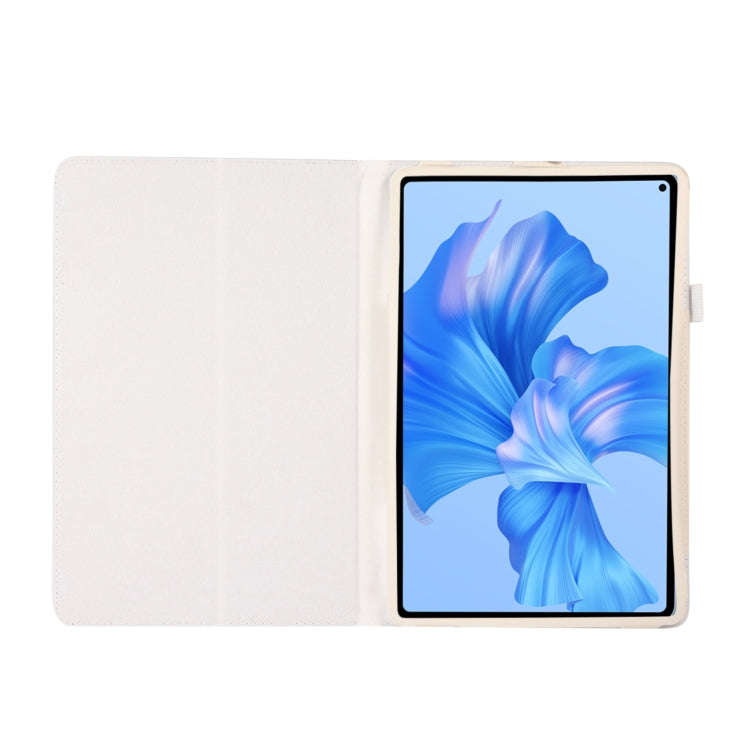 For Huawei MatePad Pro 11 inch 2022 Litchi Texture Leather Tablet Case with Holder(White)