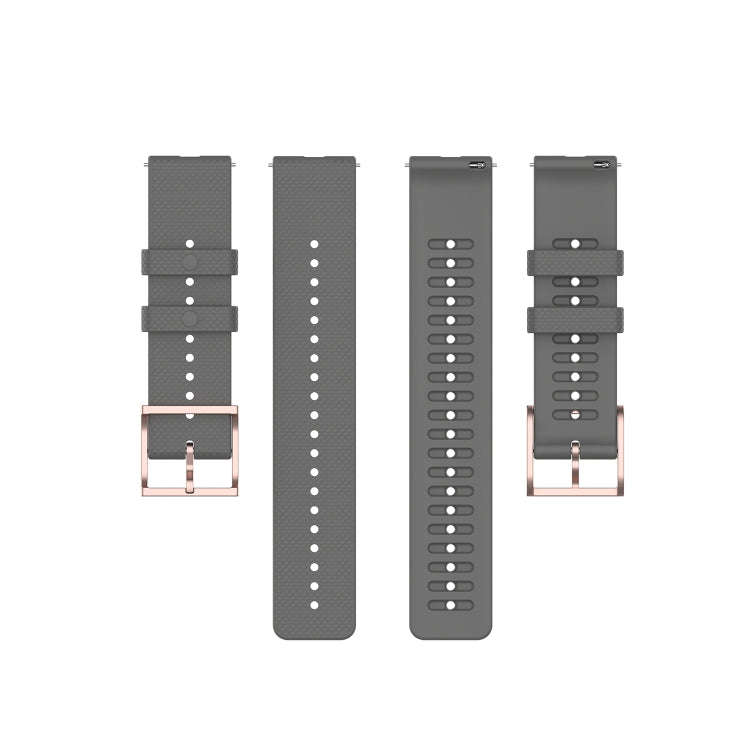 For Coros Apex 46mm / Apex Pro Rose Gold Square Buckle Silicone Watch Band(Grey)