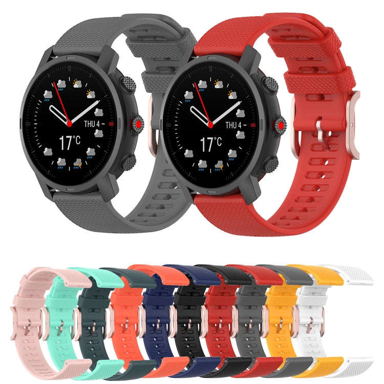 For Coros Apex 46mm / Apex Pro Rose Gold Square Buckle Silicone Watch Band(Grey)