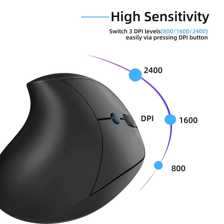 X10 2.4G Wireless Rechargeable Vertical Ergonomic Gaming Mouse(Black)