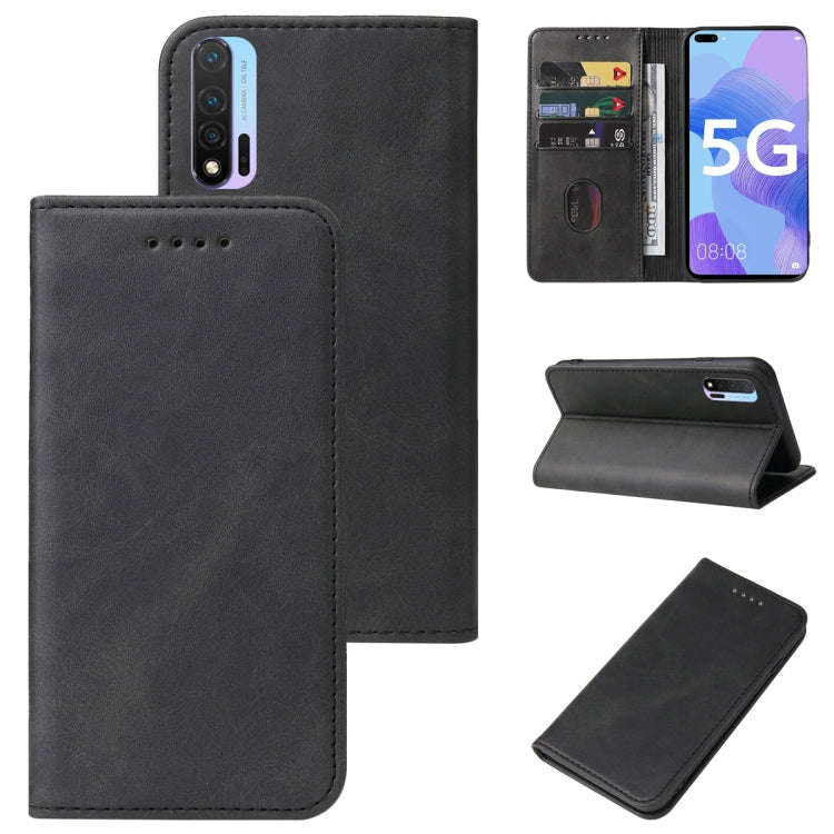 For Huawei Nova 6 5G Magnetic Closure Leather Phone Case(Black)