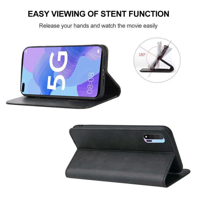 For Huawei Nova 6 5G Magnetic Closure Leather Phone Case(Black)