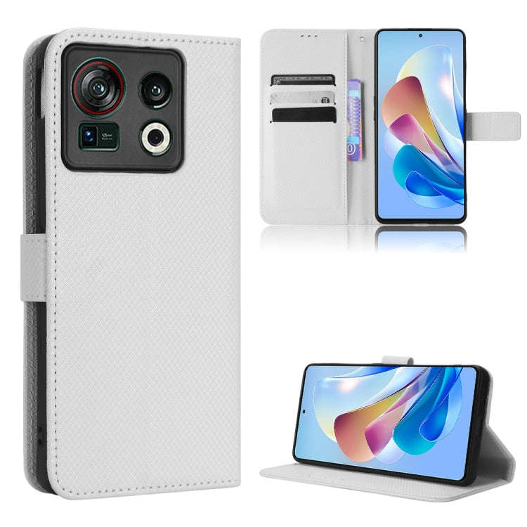 For ZTE Nubia Z40S Pro Diamond Texture Leather Phone Case(White)