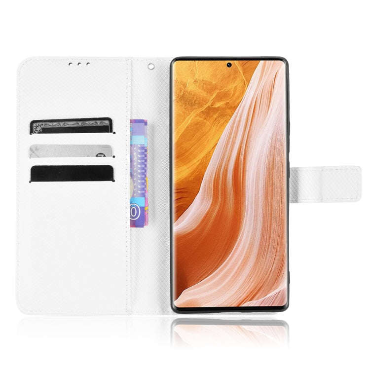 For ZTE Axon 40 Pro Diamond Texture Leather Phone Case(White)