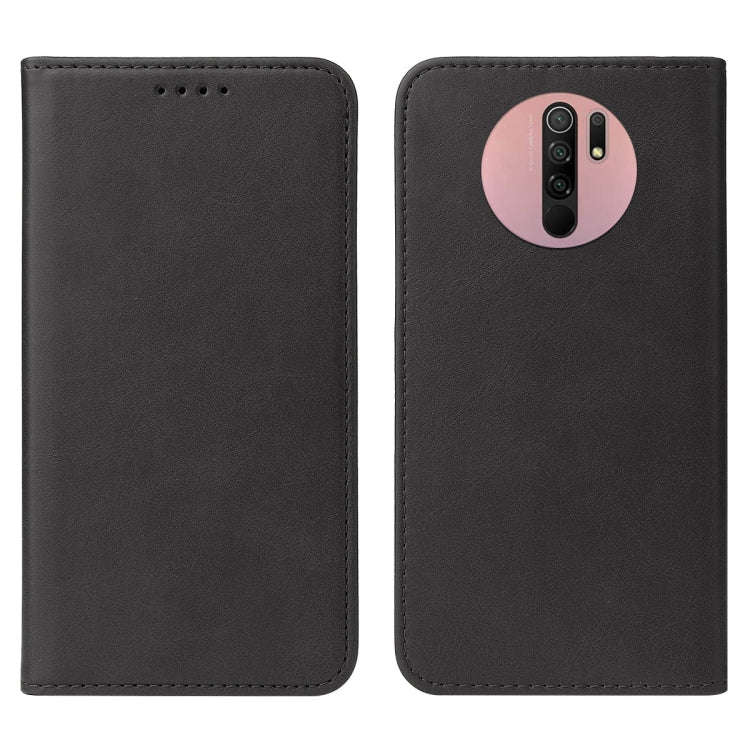 For Xiaomi Redmi 9 Prime Magnetic Closure Leather Phone Case(Black)