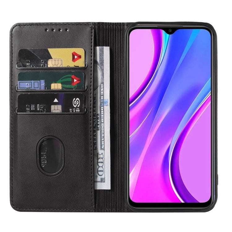 For Xiaomi Redmi 9 Prime Magnetic Closure Leather Phone Case(Black)
