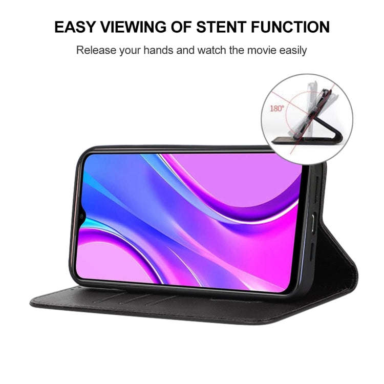 For Xiaomi Redmi 9 Prime Magnetic Closure Leather Phone Case(Black)