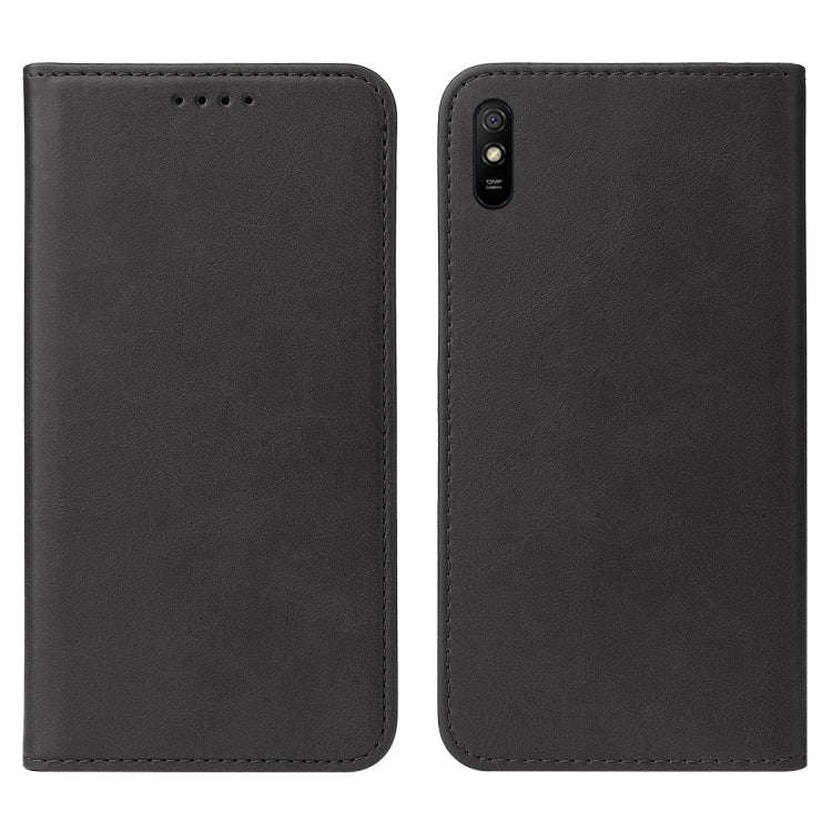 For Xiaomi Redmi 9AT Magnetic Closure Leather Phone Case(Black)