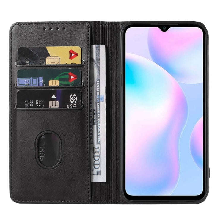 For Xiaomi Redmi 9AT Magnetic Closure Leather Phone Case(Black)